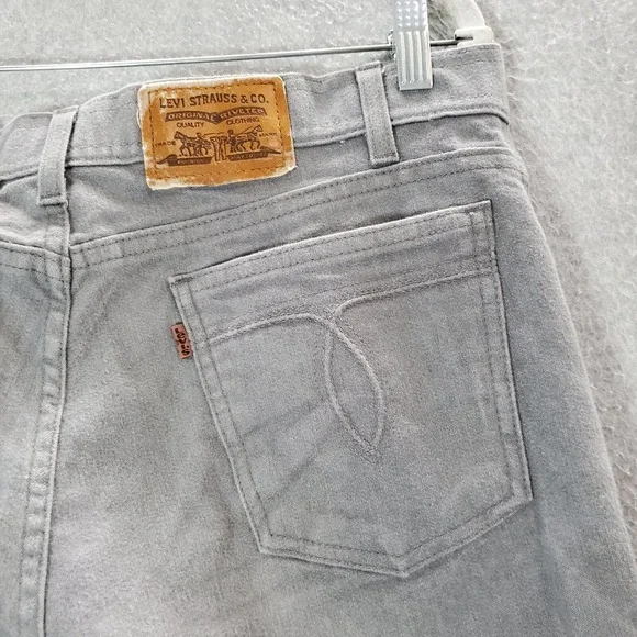 VINTAGE Levi's Men Jeans 36x29 Gray Denim Straight Relaxed Brown‎ Tab 80s 90s